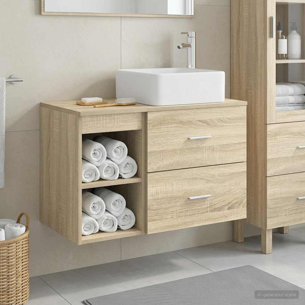 Σετ Επίπλων Μπάνιου 2 pcs Sonoma Δρυς Επεξεργασμένο Ξύλο