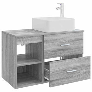 Σετ Επίπλων Μπάνιου 2 pcs Γκρι Sonoma Επεξεργασμένο Ξύλο - Pakobazaar