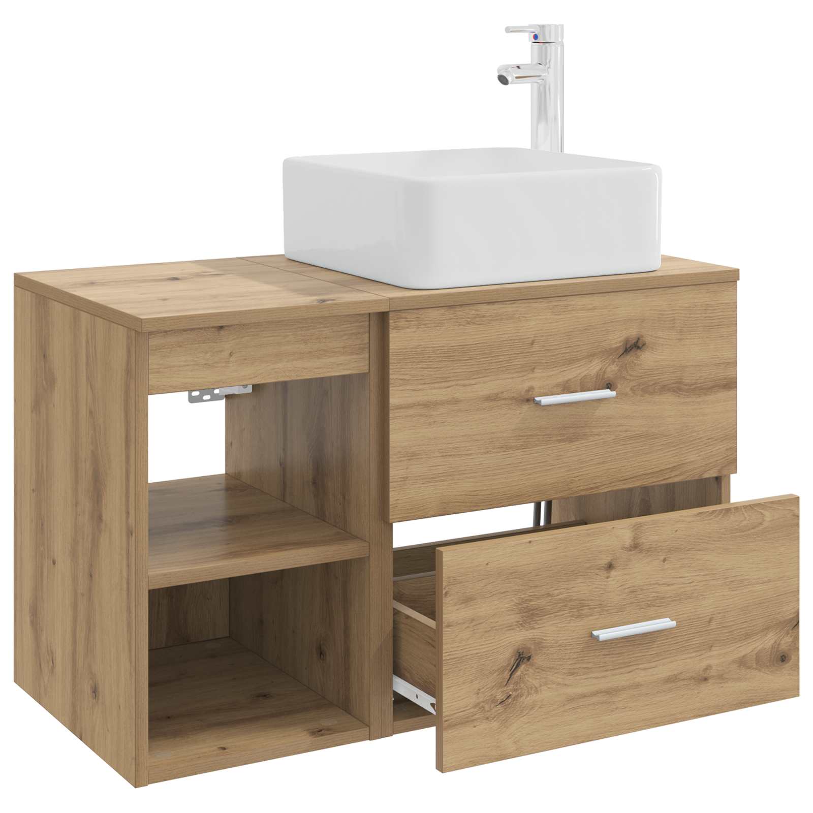 Σετ Επίπλων Μπάνιου 2 pcs Artisan Δρυς Επεξεργασμένο Ξύλο