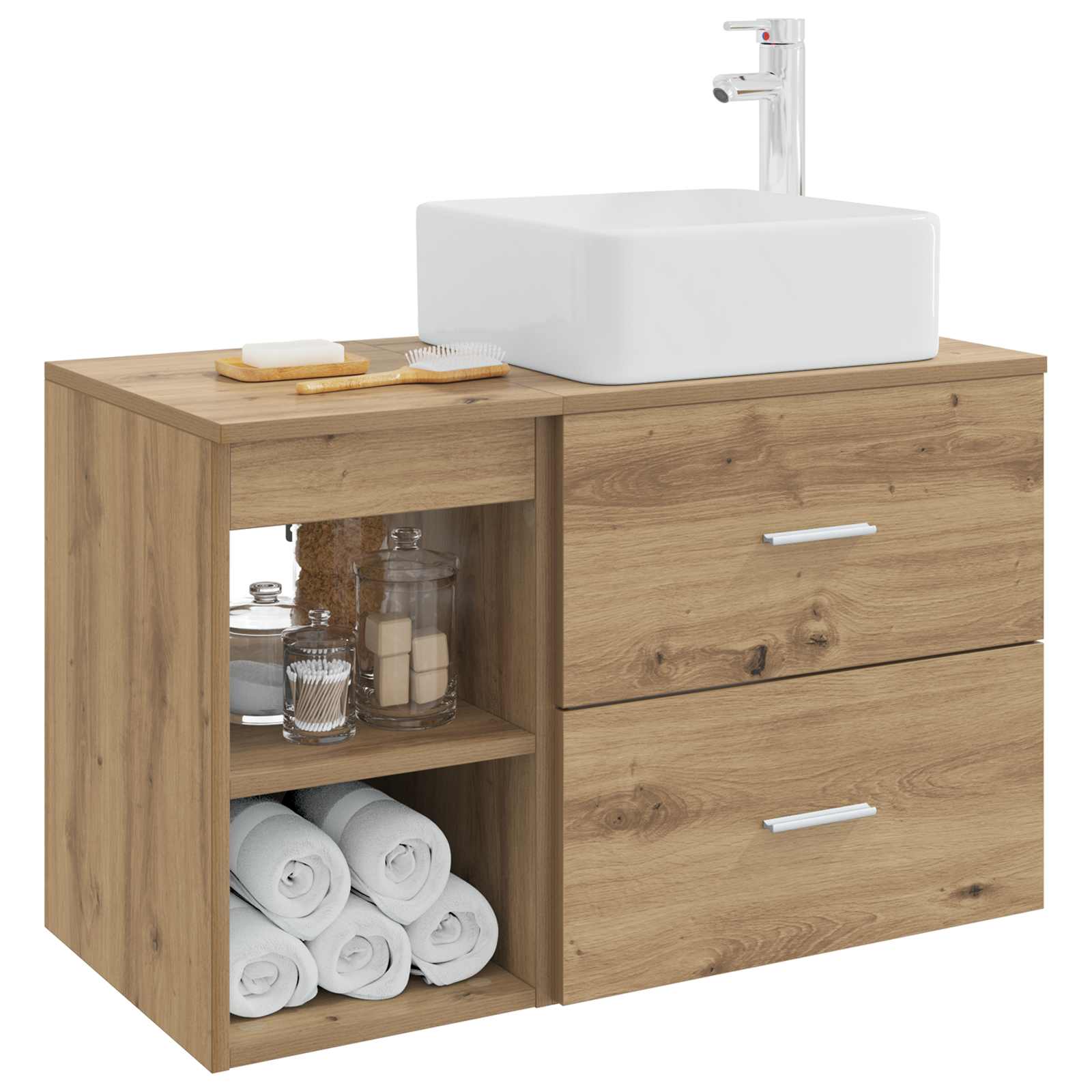 Σετ Επίπλων Μπάνιου 2 pcs Artisan Δρυς Επεξεργασμένο Ξύλο