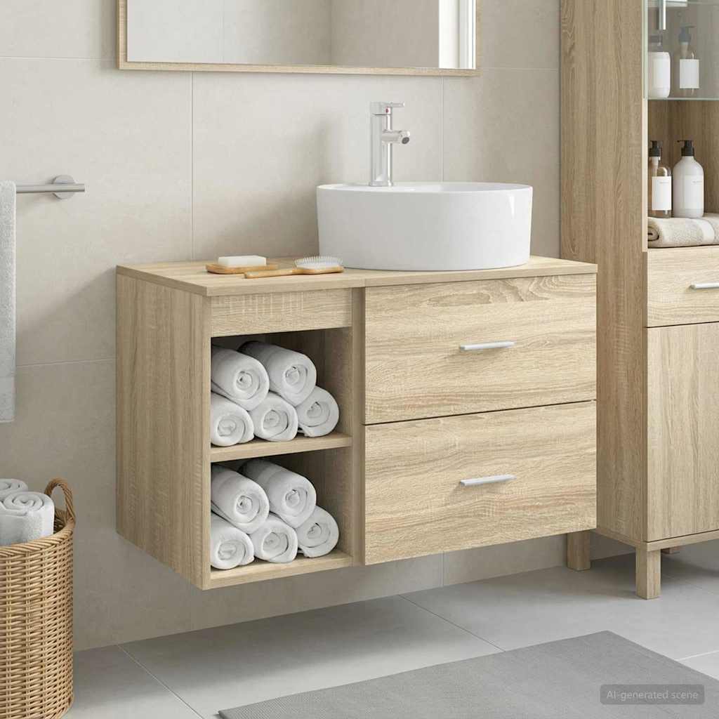 Σετ Επίπλων Μπάνιου 2 pcs Sonoma Δρυς Επεξεργασμένο Ξύλο