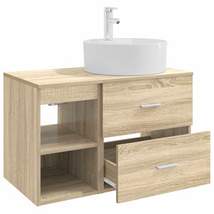 Σετ Επίπλων Μπάνιου 2 pcs Sonoma Δρυς Επεξεργασμένο Ξύλο - Pakobazaar
