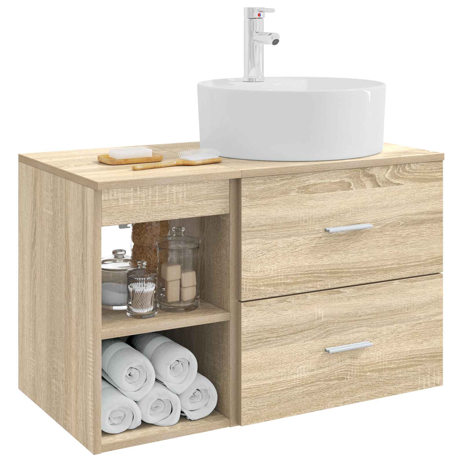Σετ Επίπλων Μπάνιου 2 pcs Sonoma Δρυς Επεξεργασμένο Ξύλο