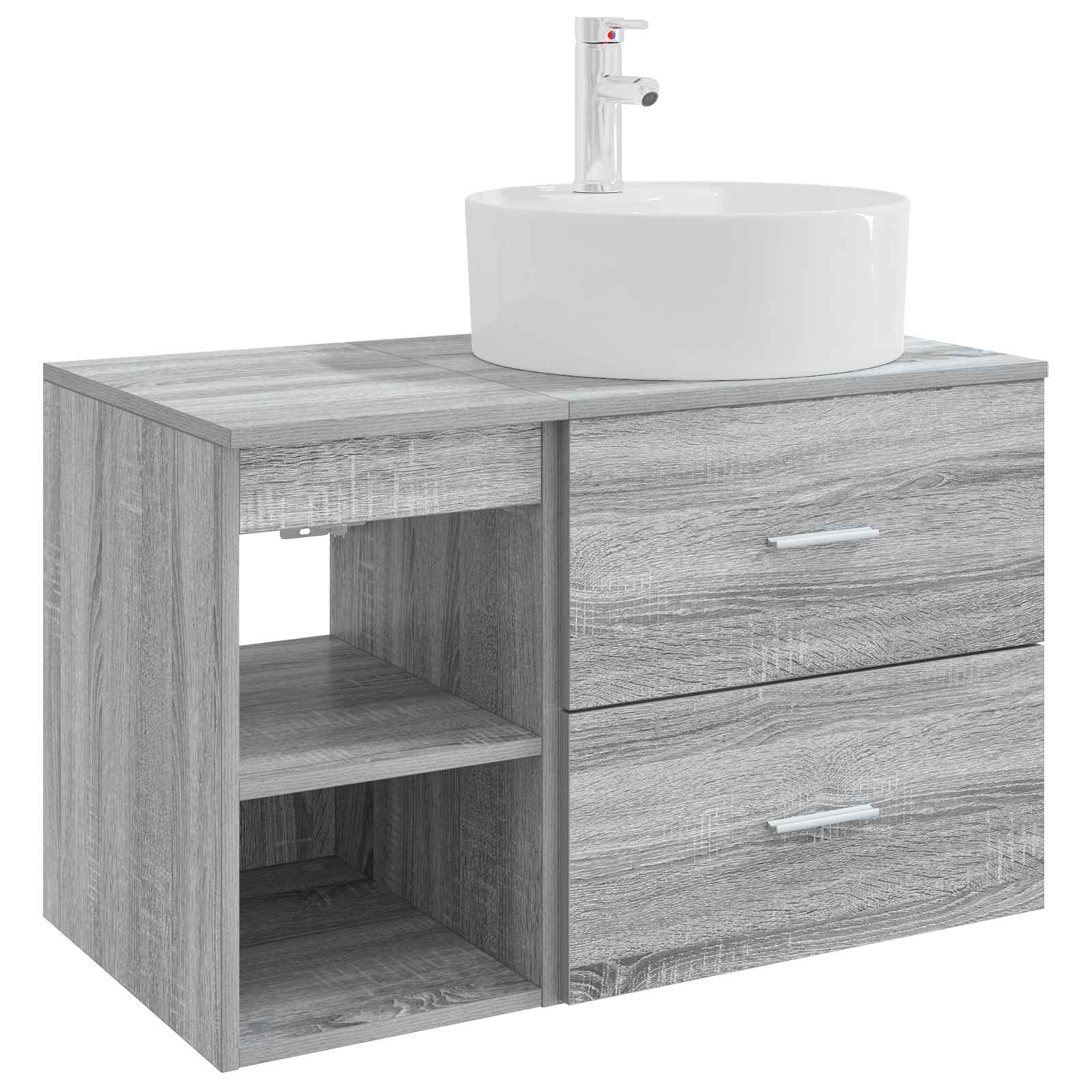 Σετ Επίπλων Μπάνιου 2 pcs Γκρι Sonoma Επεξεργασμένο Ξύλο