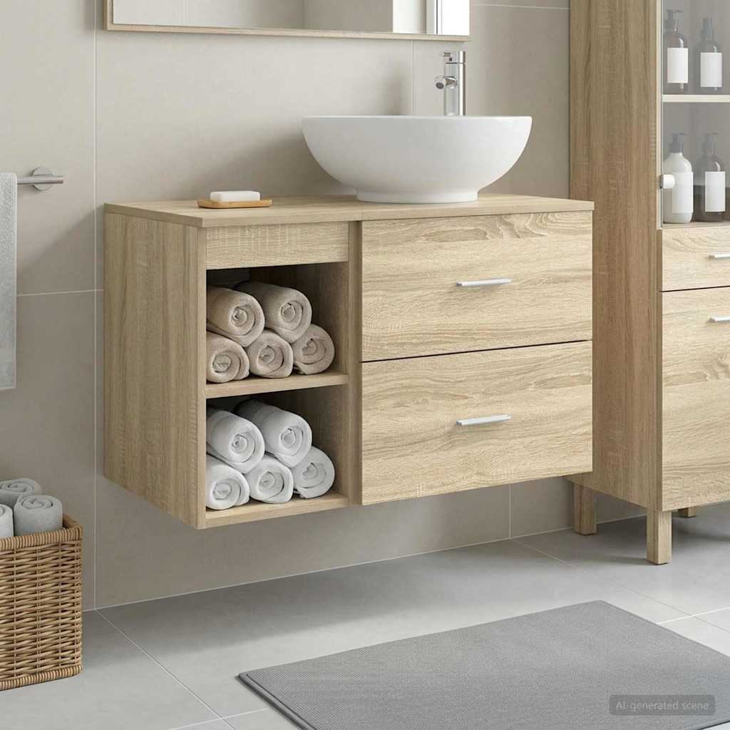 Σετ Επίπλων Μπάνιου 2 pcs Sonoma Δρυς Επεξεργασμένο Ξύλο