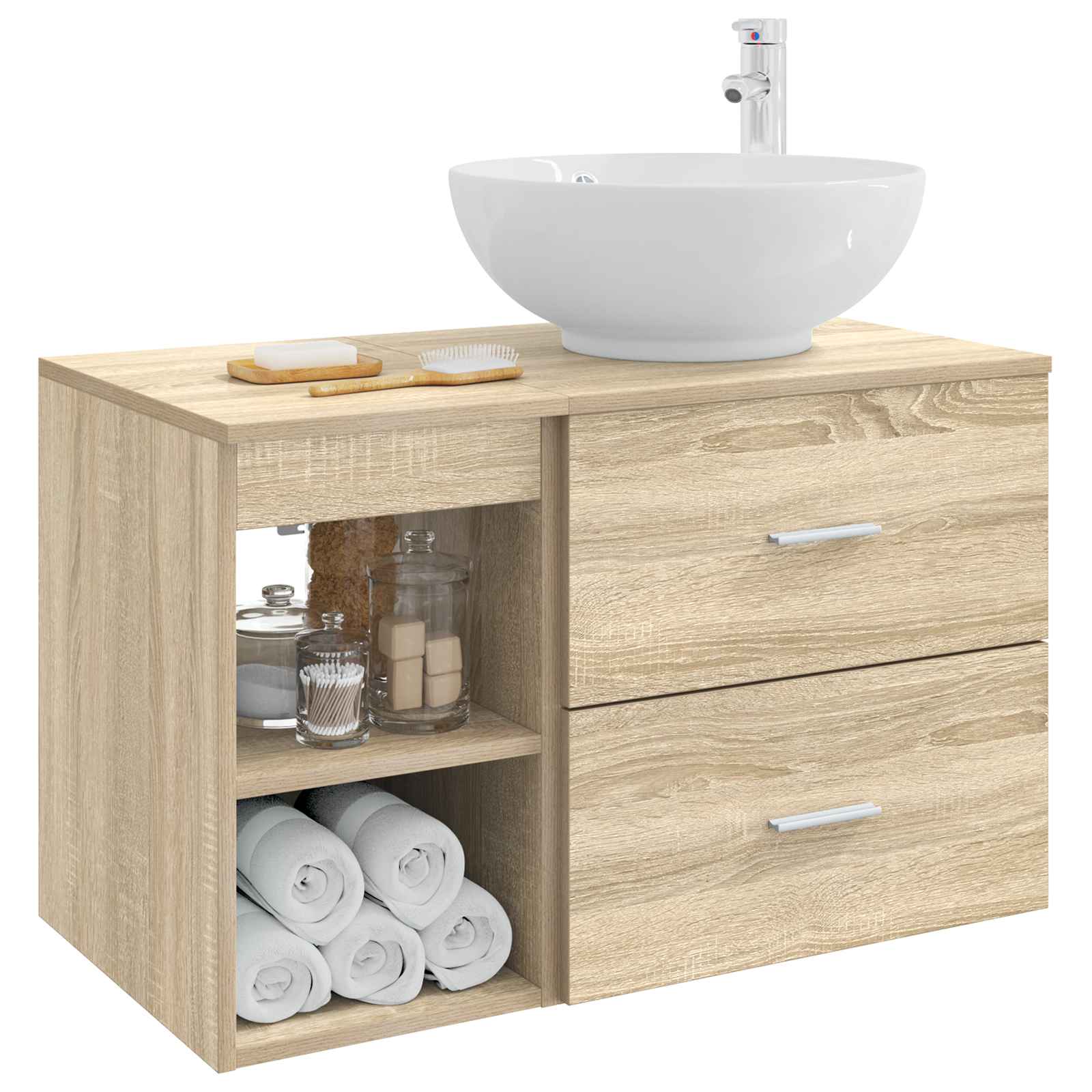 Σετ Επίπλων Μπάνιου 2 pcs Sonoma Δρυς Επεξεργασμένο Ξύλο