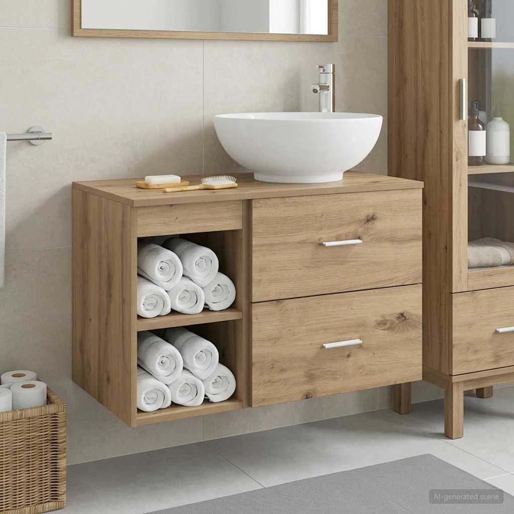 Σετ Επίπλων Μπάνιου 2 pcs Artisan Δρυς Επεξεργασμένο Ξύλο
