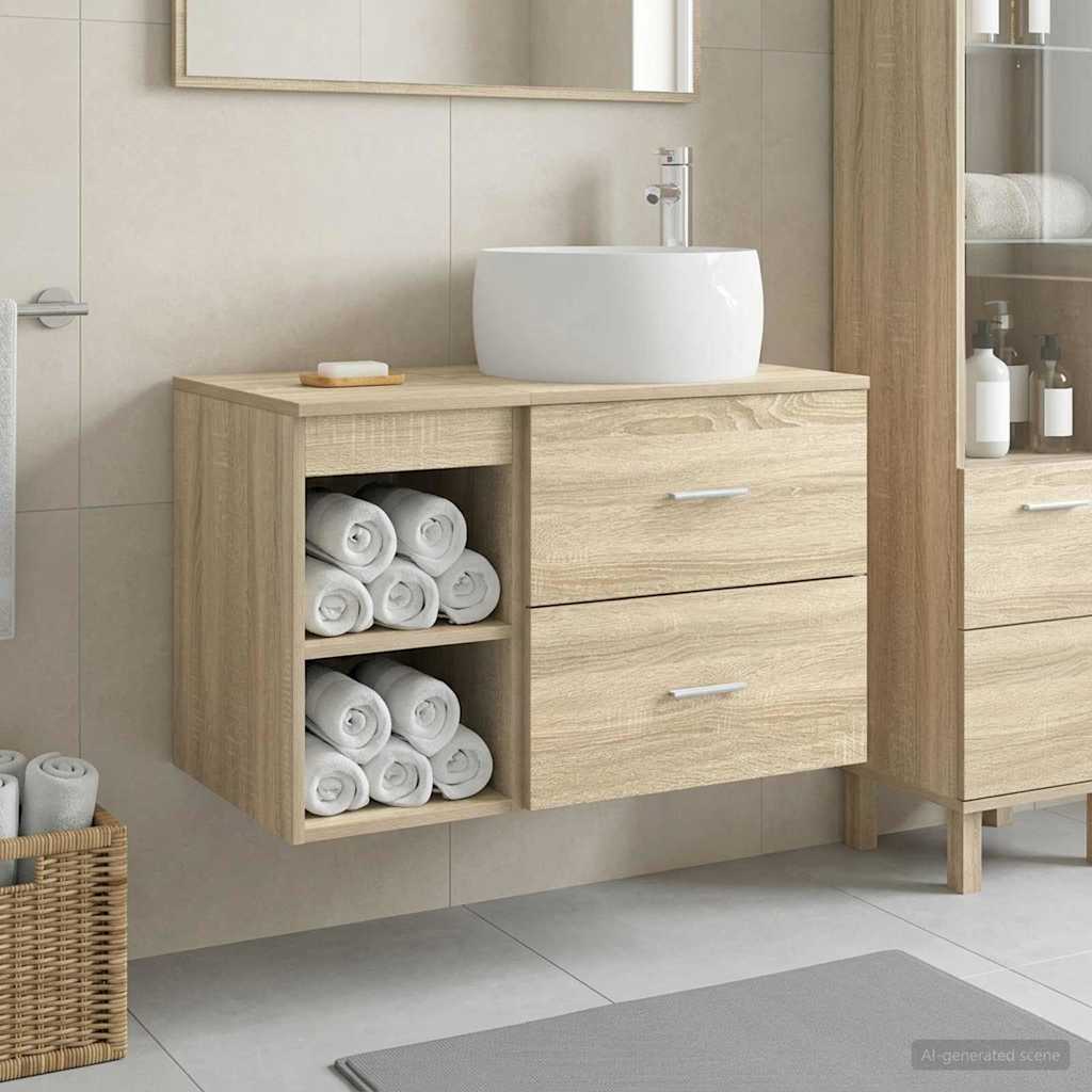 Σετ Επίπλων Μπάνιου 2 pcs Sonoma Δρυς Επεξεργασμένο Ξύλο