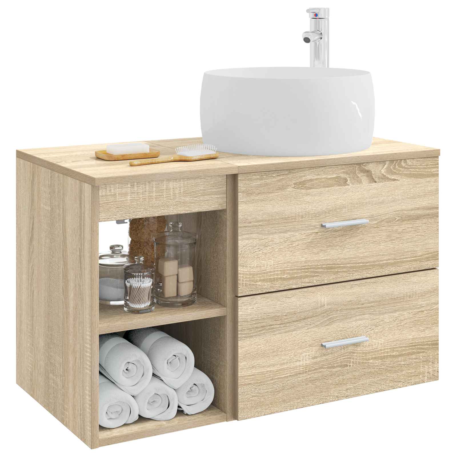 Σετ Επίπλων Μπάνιου 2 pcs Sonoma Δρυς Επεξεργασμένο Ξύλο