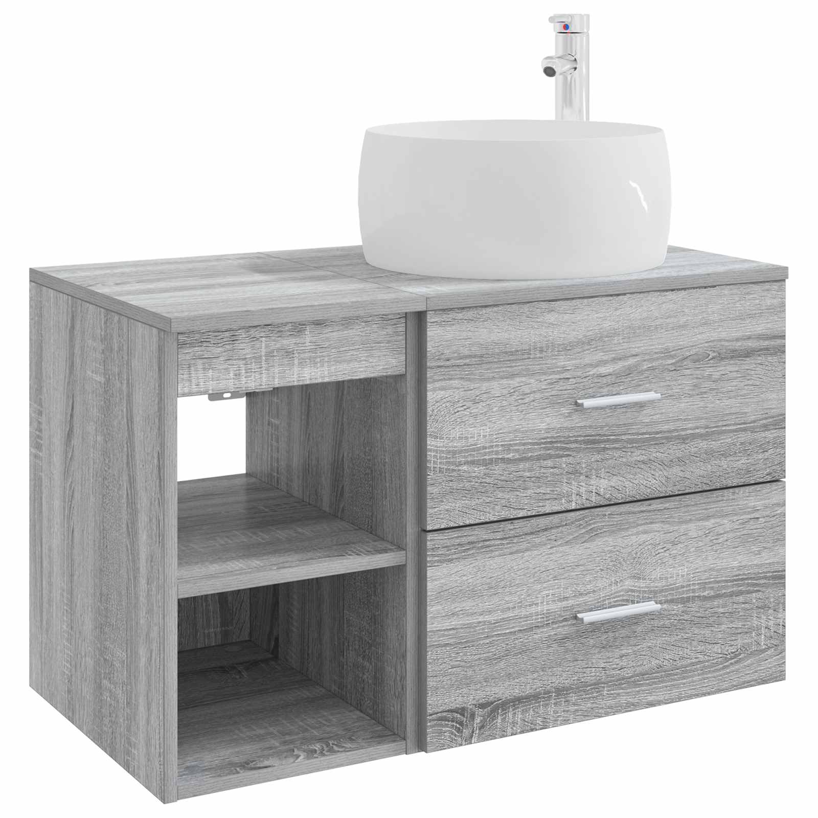 Σετ Επίπλων Μπάνιου 2 pcs Γκρι Sonoma Επεξεργασμένο Ξύλο