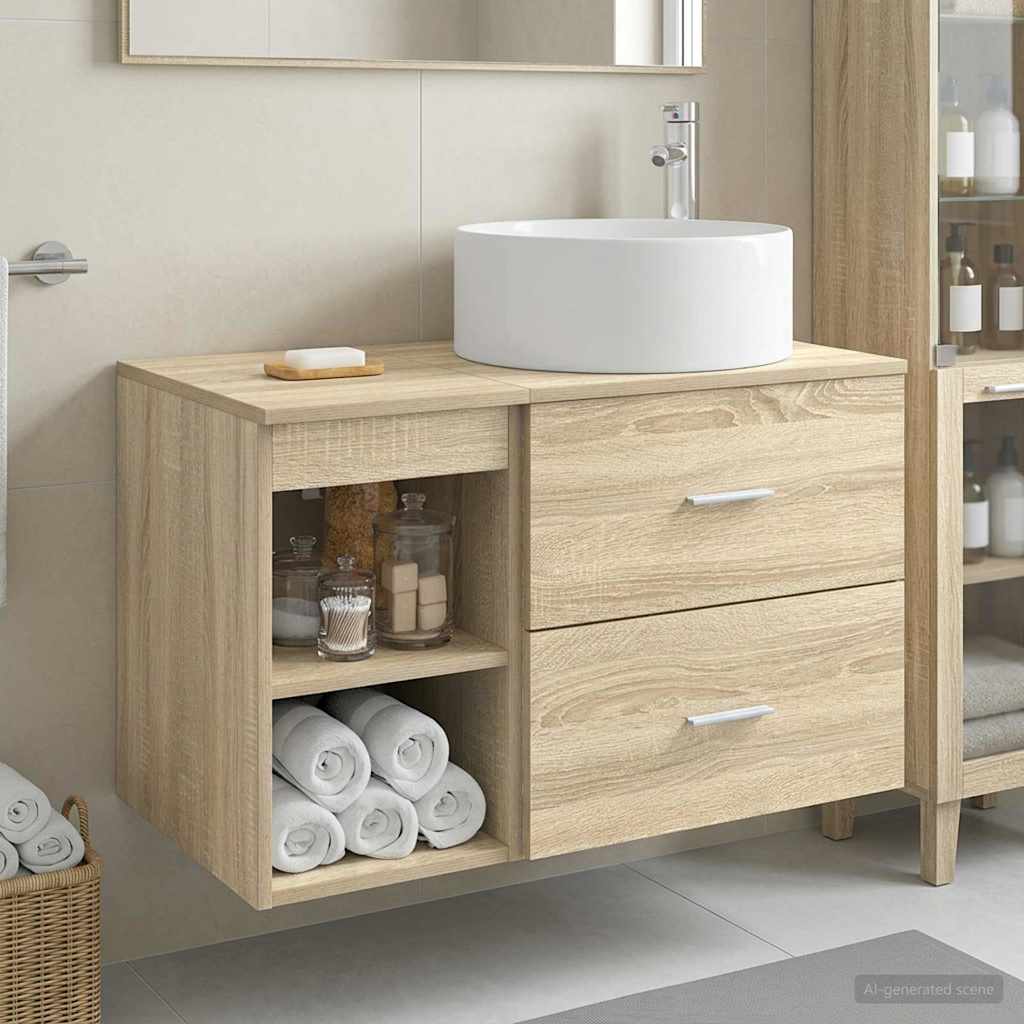 Σετ Επίπλων Μπάνιου 2 pcs Sonoma Δρυς Επεξεργασμένο Ξύλο