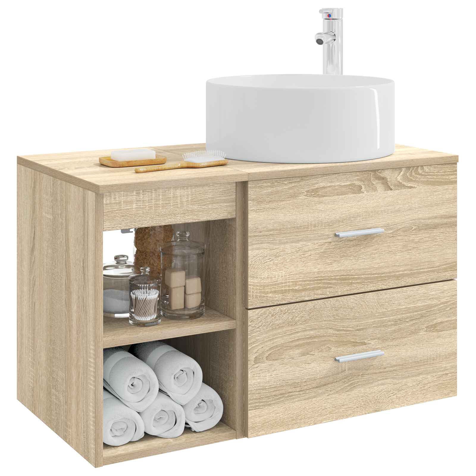 Σετ Επίπλων Μπάνιου 2 pcs Sonoma Δρυς Επεξεργασμένο Ξύλο