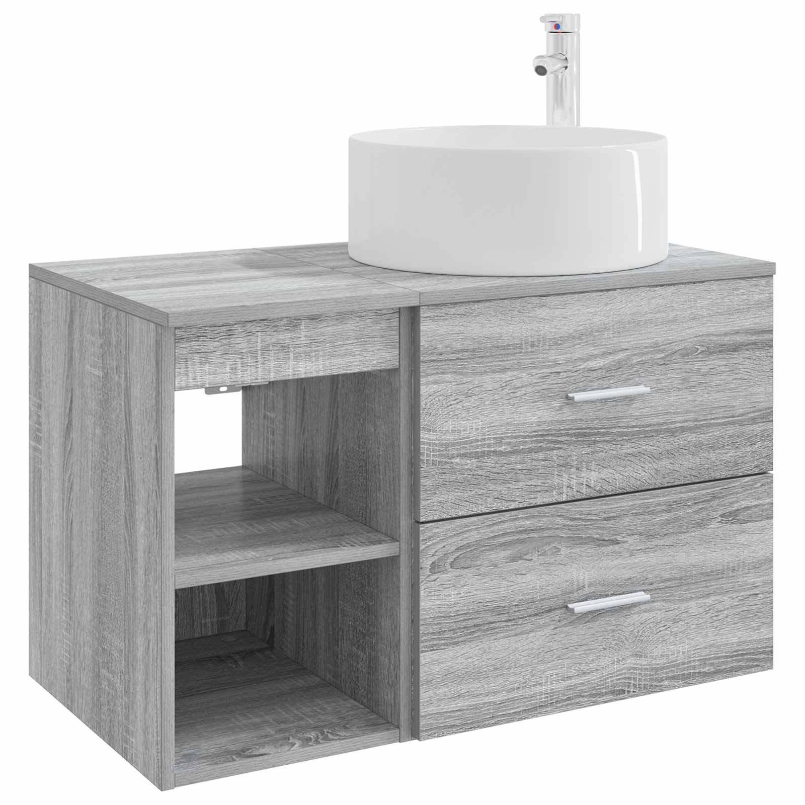 Σετ Επίπλων Μπάνιου 2 pcs Γκρι Sonoma Επεξεργασμένο Ξύλο