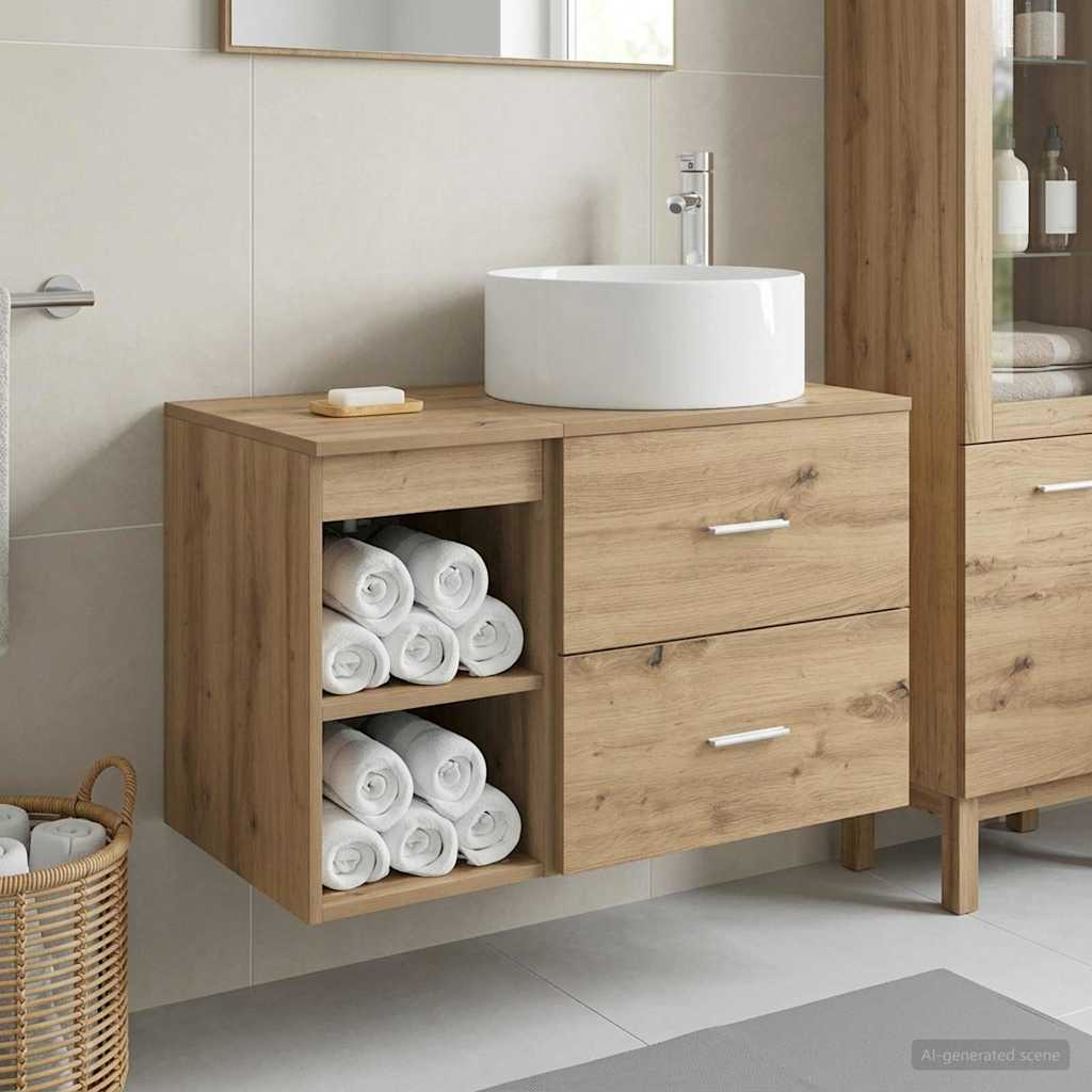 Σετ Επίπλων Μπάνιου 2 pcs Artisan Δρυς Επεξεργασμένο Ξύλο