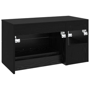 Σετ Επίπλων Μπάνιου 2 pcs Μαύρη Δρυς Επεξεργασμένο Ξύλο - Pakobazaar