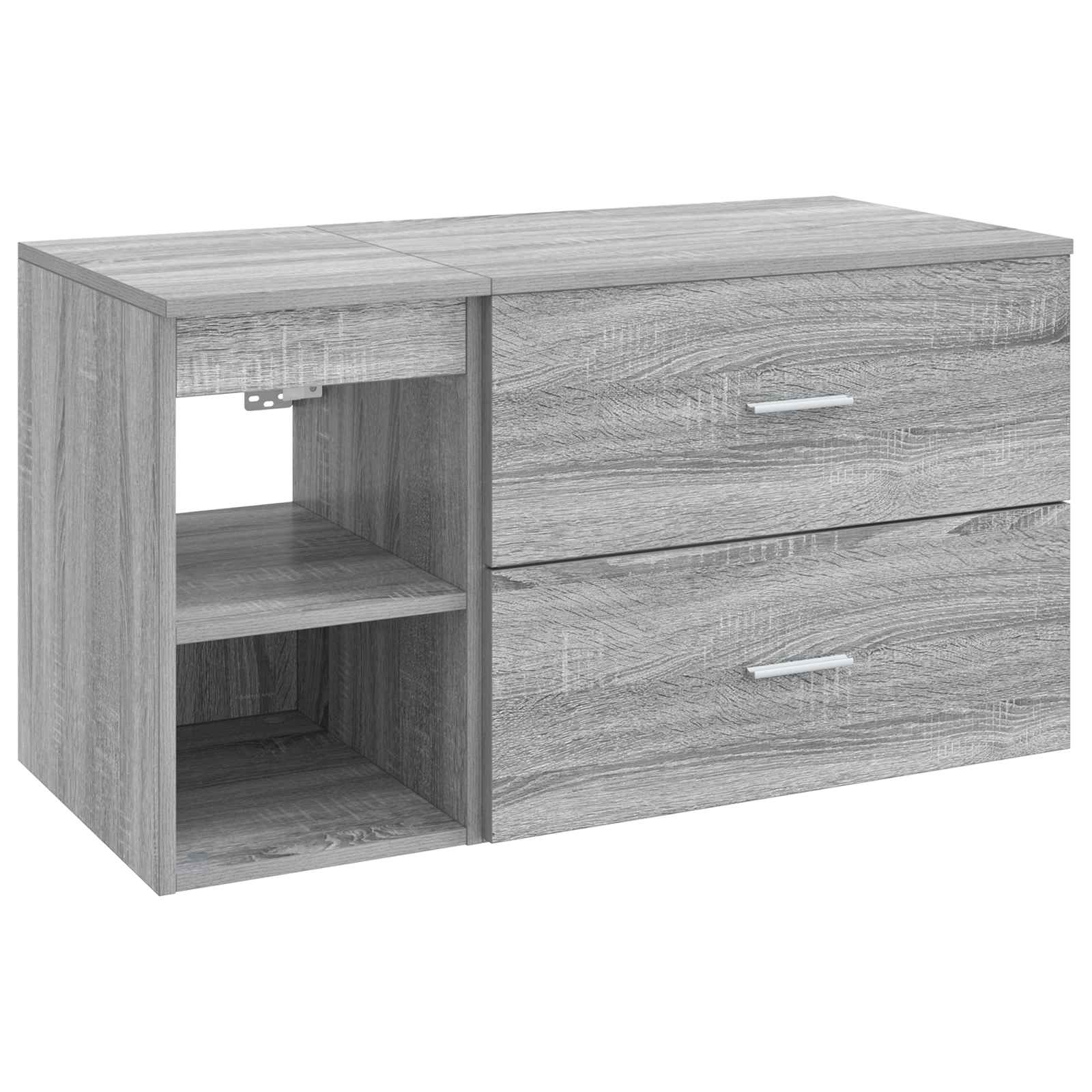 Σετ Επίπλων Μπάνιου 2 pcs Γκρι Sonoma Επεξεργασμένο Ξύλο