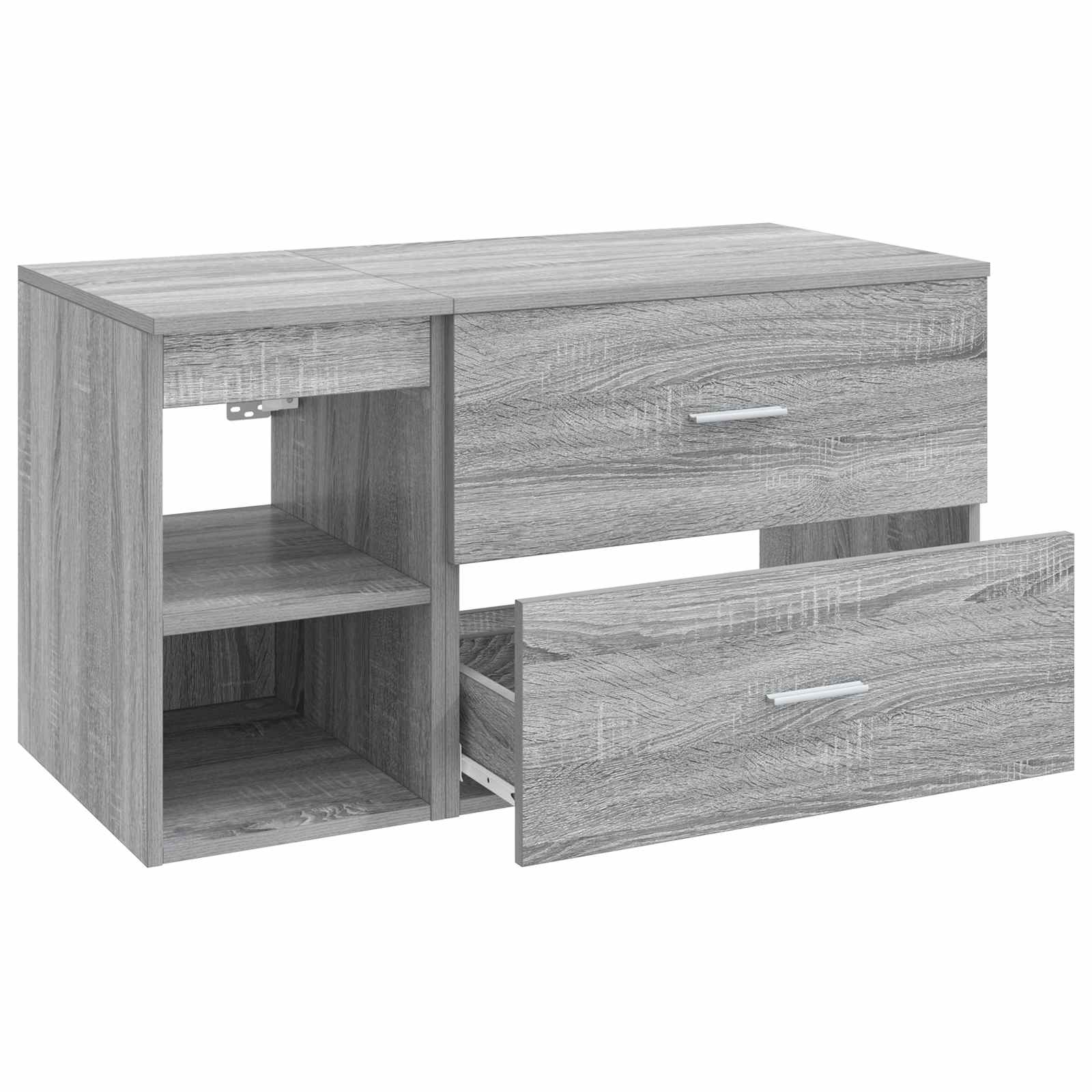Σετ Επίπλων Μπάνιου 2 pcs Γκρι Sonoma Επεξεργασμένο Ξύλο