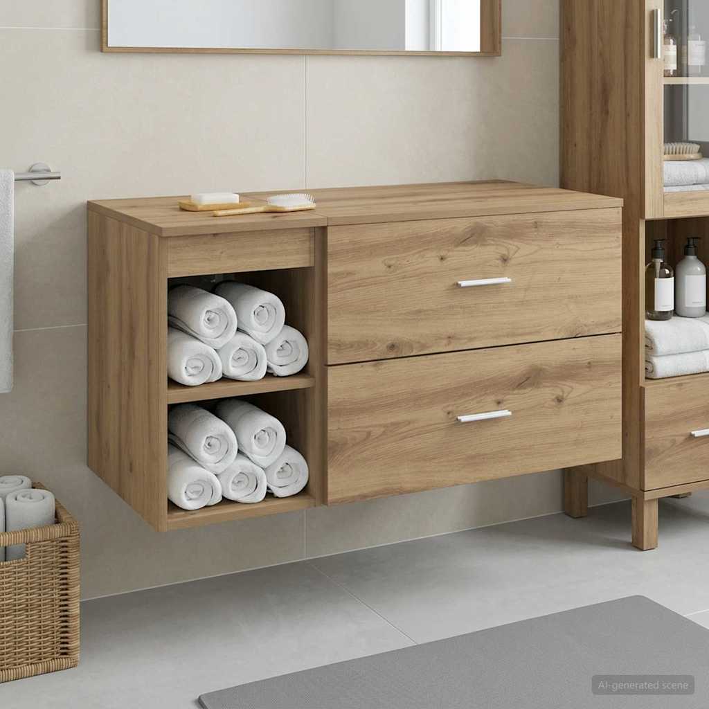 Σετ Επίπλων Μπάνιου 2 pcs Artisan Δρυς Επεξεργασμένο Ξύλο