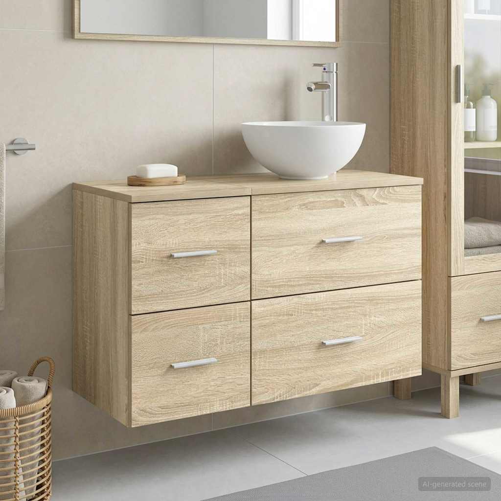Σετ Επίπλων Μπάνιου 2 pcs Sonoma Δρυς Επεξεργασμένο Ξύλο