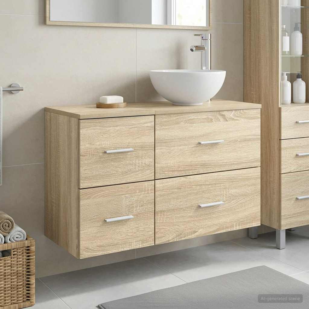Σετ Επίπλων Μπάνιου 2 pcs Sonoma Δρυς Επεξεργασμένο Ξύλο