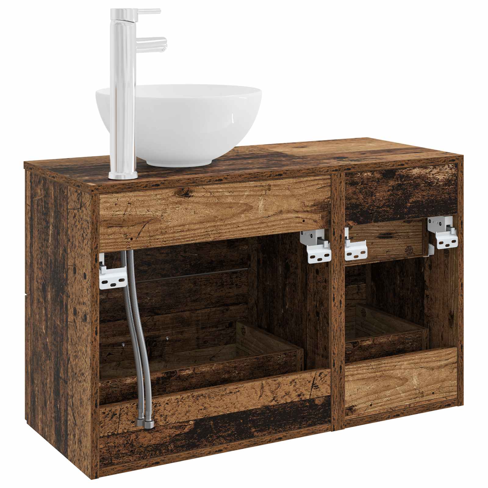 Σετ Επίπλων Μπάνιου 2 pcs Παλαιωμένο ξύλο Επεξεργασμένο Ξύλο - Pakobazaar