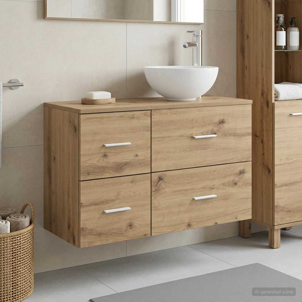 Σετ Επίπλων Μπάνιου 2 pcs Artisan Δρυς Επεξεργασμένο Ξύλο