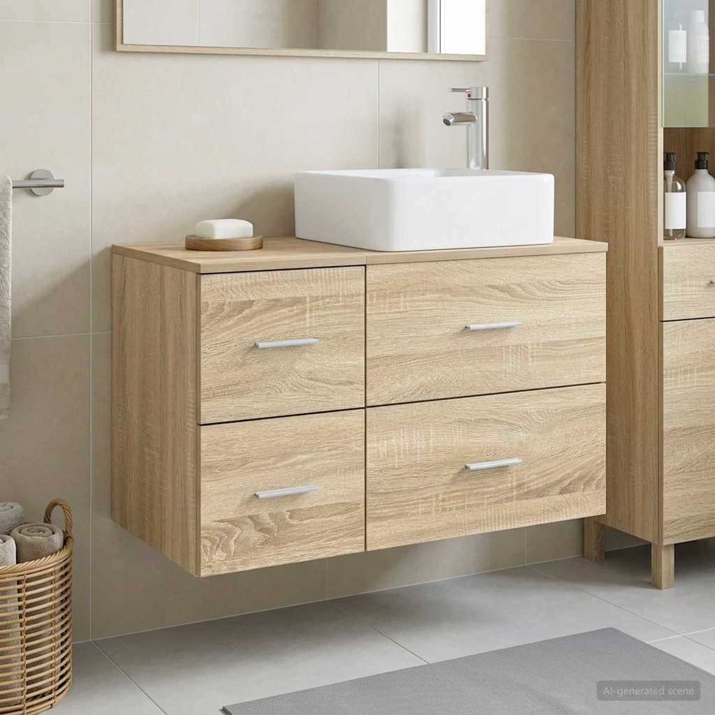 Σετ Επίπλων Μπάνιου 2 pcs Sonoma Δρυς Επεξεργασμένο Ξύλο