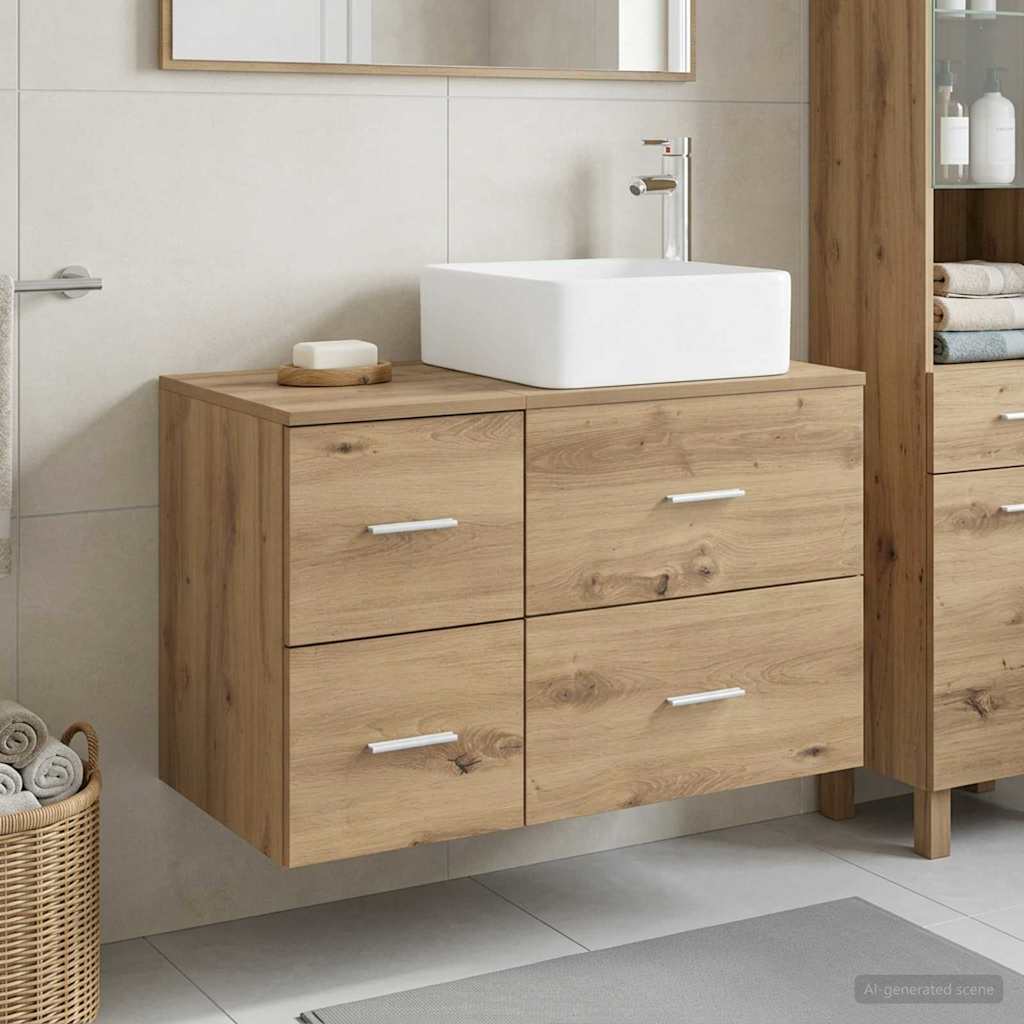 Σετ Επίπλων Μπάνιου 2 pcs Artisan Δρυς Επεξεργασμένο Ξύλο