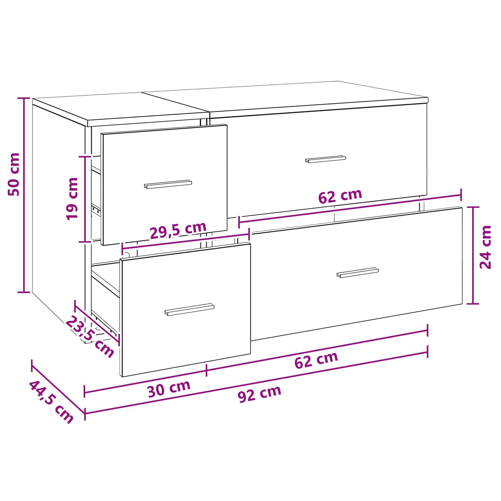 Σετ Επίπλων Μπάνιου 2 τμχ. Γκρι Σκυροδέματος Επεξεργασμένο Ξύλο - Pakobazaar