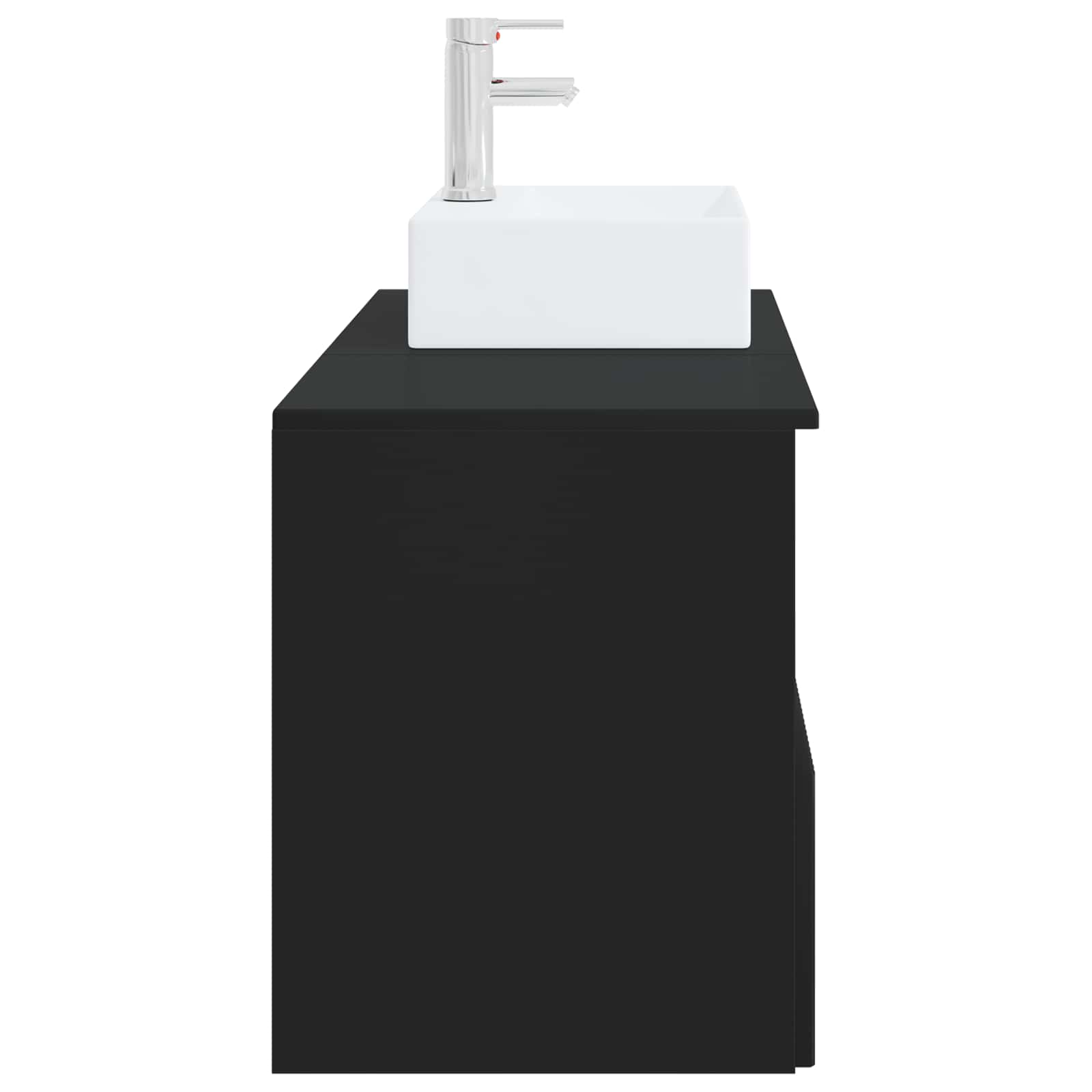 Σετ Επίπλων Μπάνιου 2 τμχ. Μαύρο Επεξεργασμένο Ξύλο
