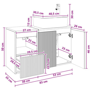 Σετ Επίπλων Μπάνιου 2 τμχ. Artisan Δρυς Επεξεργασμένο Ξύλο