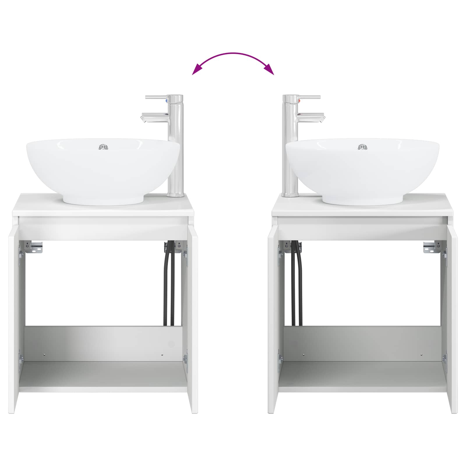 Σετ Επίπλων Μπάνιου 2 τμχ. Λευκό Επεξεργασμένο Ξύλο - Pakobazaar