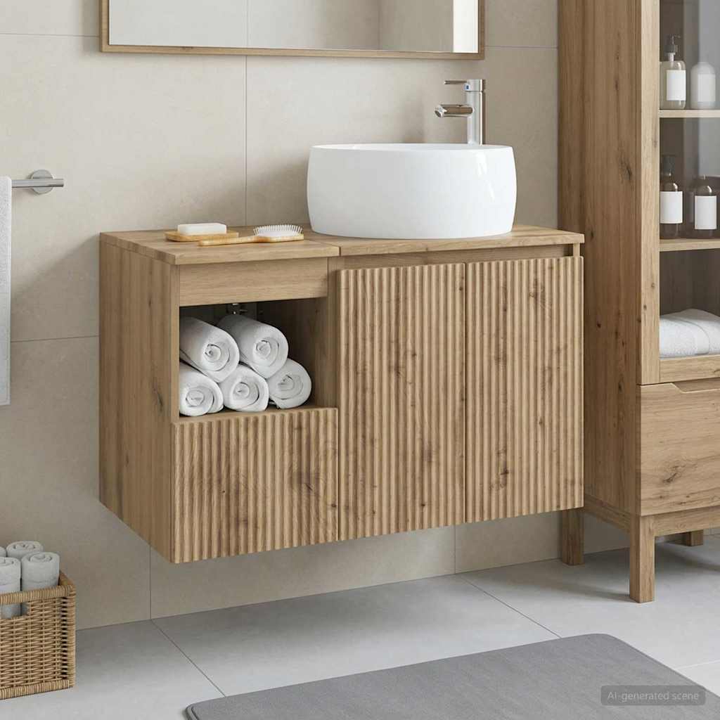 Σετ Επίπλων Μπάνιου 2 τμχ. Artisan Δρυς Επεξεργασμένο Ξύλο - Pakobazaar