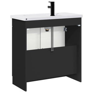 Σετ Επίπλων Μπάνιου Μαύρο 78,5 x 37,5 x 81 εκ - Pakobazaar
