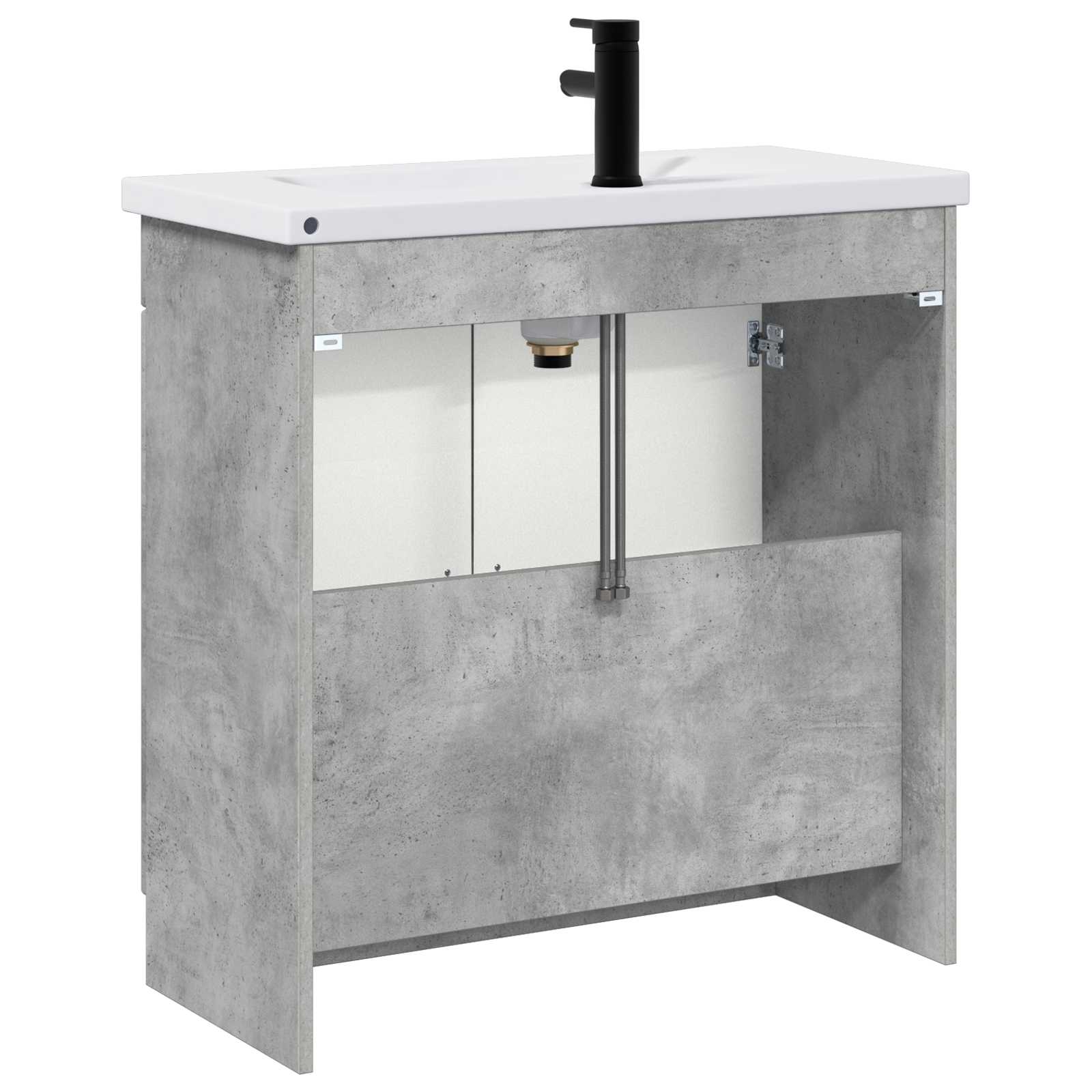 Σετ Επίπλων Μπάνιου Γκρι Σκυροδέματος 78,5 x 37,5 x 81 εκ
