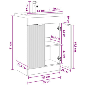 Σετ Επίπλων Μπάνιου Γυαλιστερό Λευκό 56 x 37,5 x 81 εκ - Pakobazaar