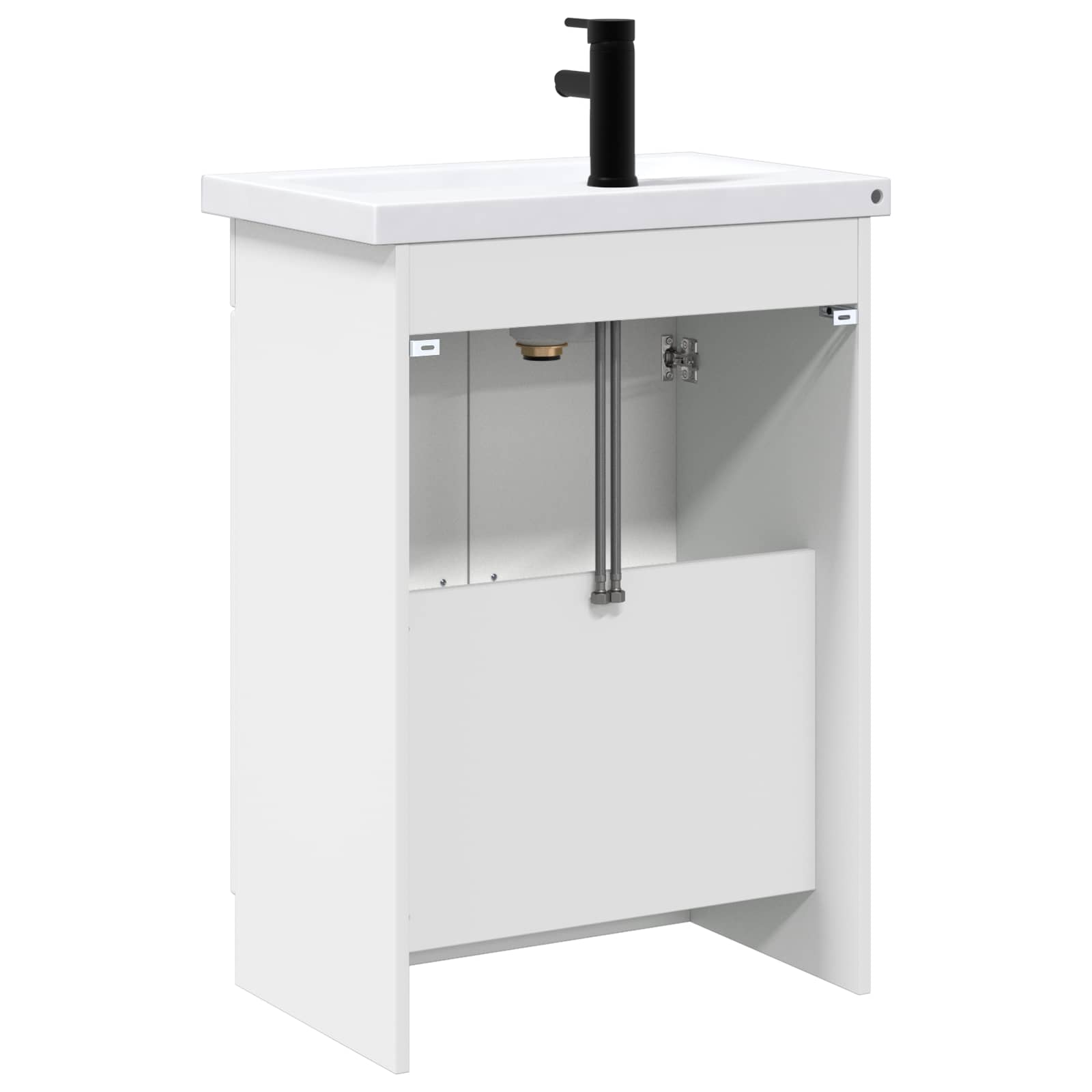 Σετ Επίπλων Μπάνιου Λευκό 56 x 37,5 x 81 εκ Επεξεργασμένο Ξύλο