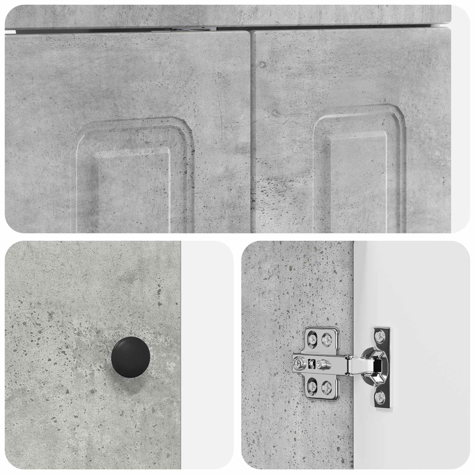 Σετ Επίπλων Μπάνιου Γκρι Σκυροδέματος 56 x 37,5 x 81 εκ