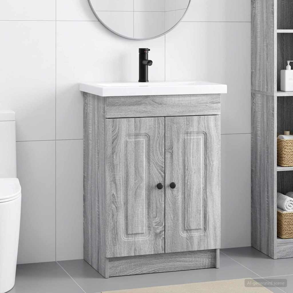 Σετ Επίπλων Μπάνιου Γκρι Sonoma 56 x 37,5 x 81 εκ