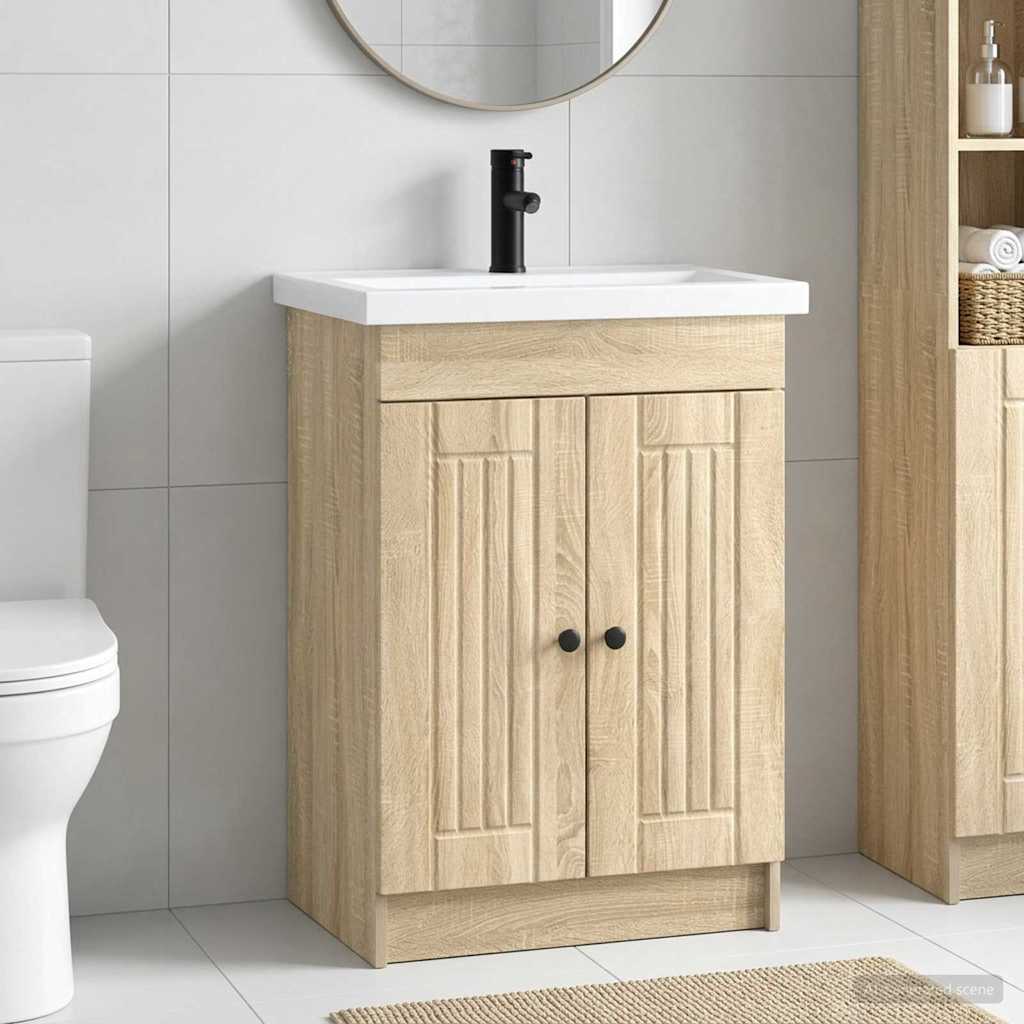 Σετ Επίπλων Μπάνιου Sonoma Δρυς 56 x 37,5 x 81 εκ