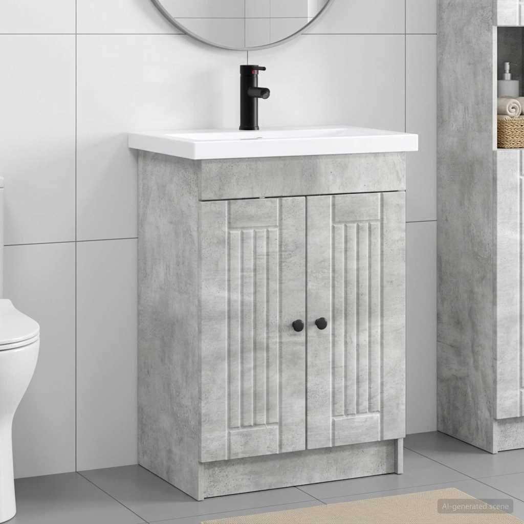 Σετ Επίπλων Μπάνιου Γκρι Σκυροδέματος 56 x 37,5 x 81 εκ