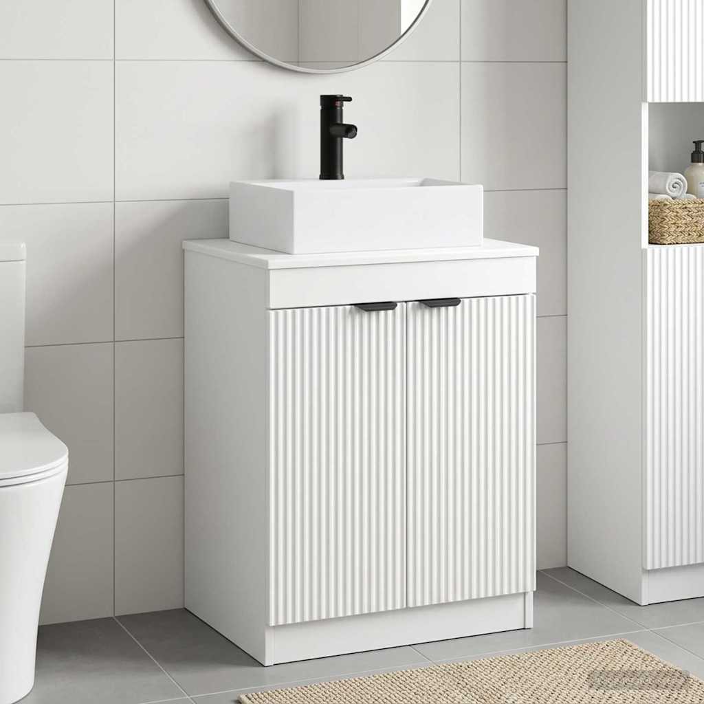 Σετ Επίπλων Μπάνιου Λευκό Επεξεργασμένο Ξύλο - Pakobazaar