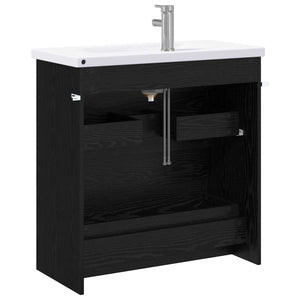 Σετ Επίπλων Μπάνιου Μαύρη Δρυς 81 x 40 x 84,5 εκ - Pakobazaar