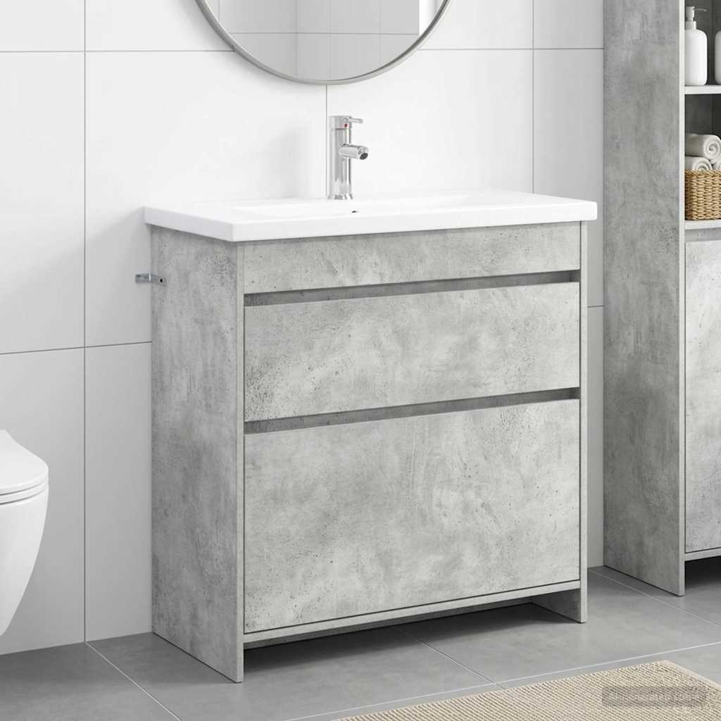 Σετ Επίπλων Μπάνιου Γκρι Σκυροδέματος 81 x 40 x 84,5 εκ