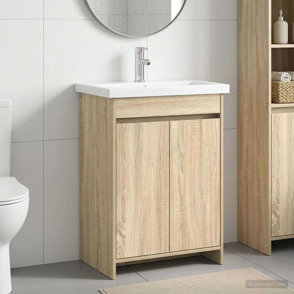 Σετ Επίπλων Μπάνιου Sonoma Δρυς 81 x 40 x 84,5 εκ