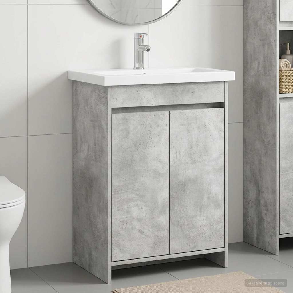 Σετ Επίπλων Μπάνιου Γκρι Σκυροδέματος 81 x 40 x 84,5 εκ