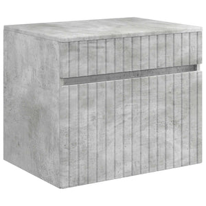 Σετ Επίπλων Μπάνιου Γκρι Σκυροδέματος Επεξεργασμένο Ξύλο