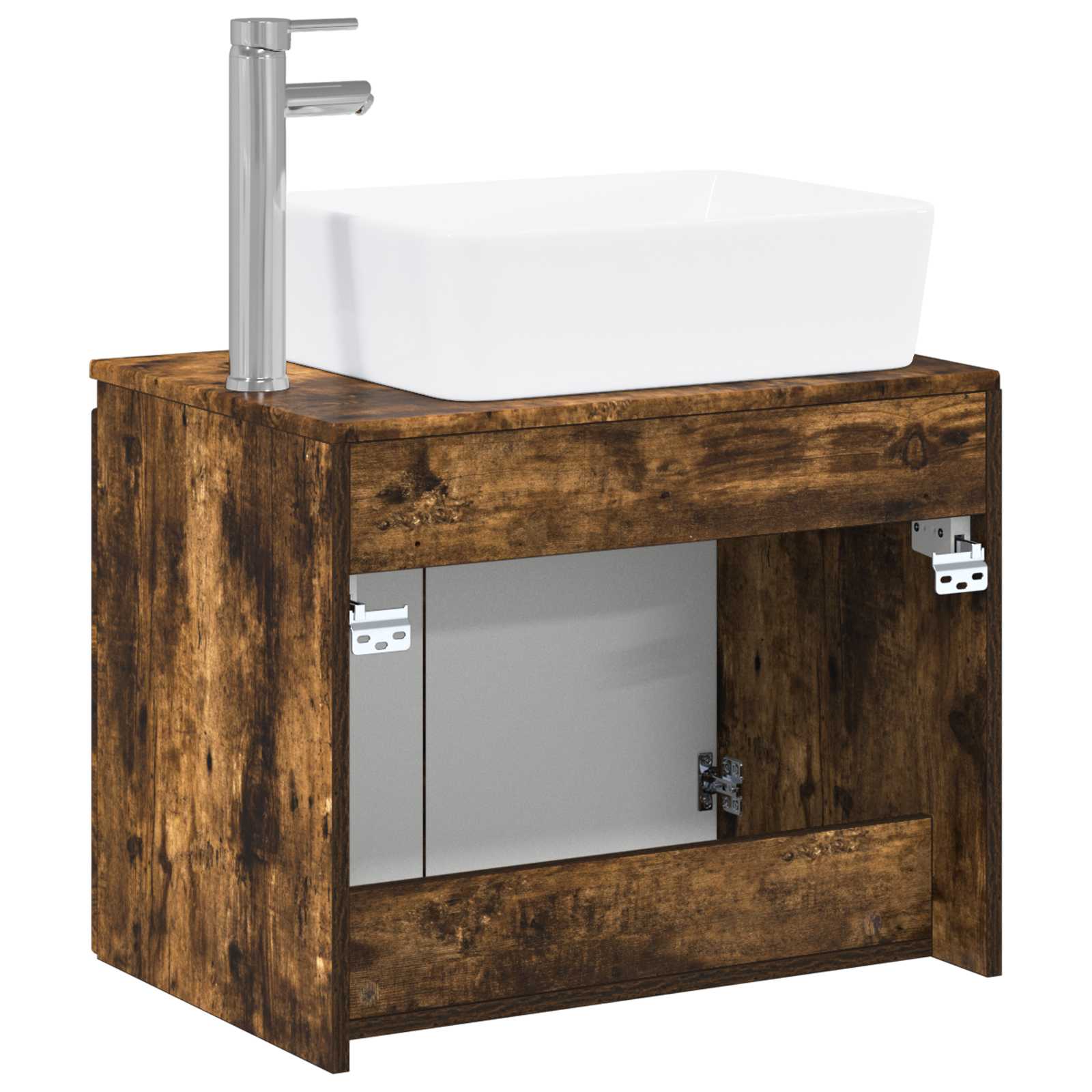 Σετ Επίπλων Μπάνιου Καπνισμένο Ξύλο Δρυός Επεξεργασμένο Ξύλο - Pakobazaar
