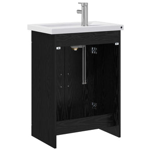 Σετ Επίπλων Μπάνιου Μαύρη Δρυς 61 x 40 x 84,5 εκ - Pakobazaar