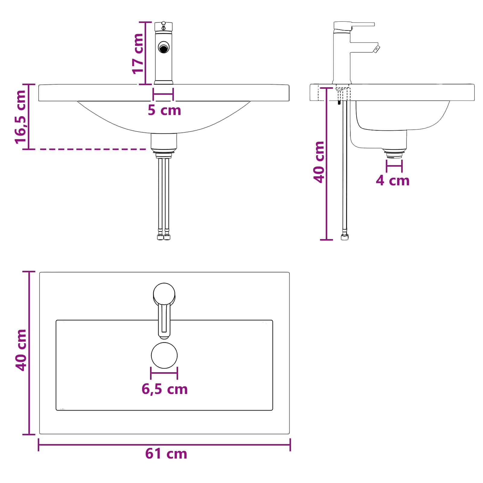 Σετ Επίπλων Μπάνιου Sonoma Δρυς 61 x 40 x 84,5 εκ - Pakobazaar